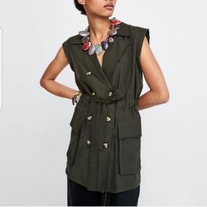 Zara Green Vest Size Small